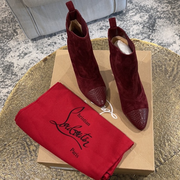 CHRISTIAN LOUBOUTIN Me in the 90s Burgundy Boot 38 - Picture 4 of 12